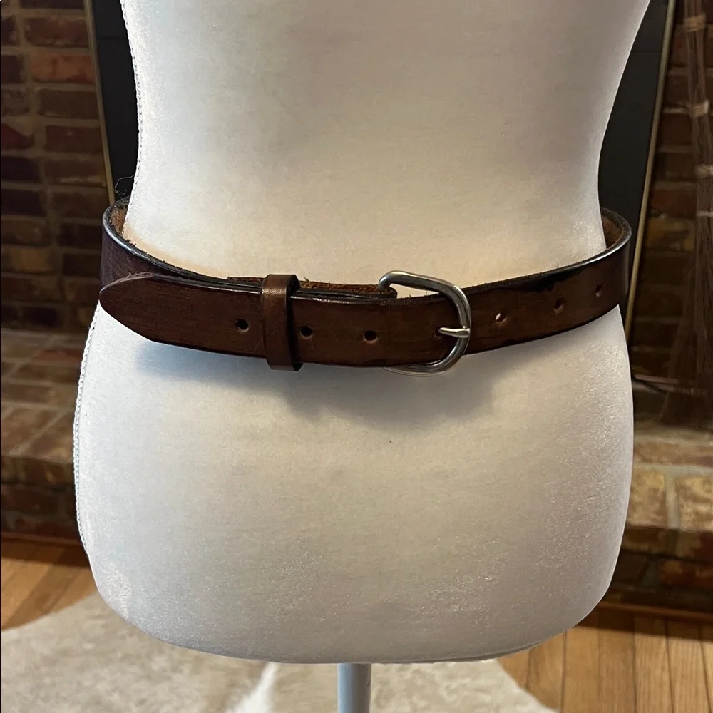 Boys’ Brown Leather Belt with Silver Buckle
